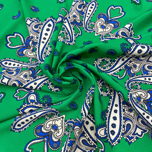 Bandana: Crepe lisse imprimé cachemire inspiration bandana