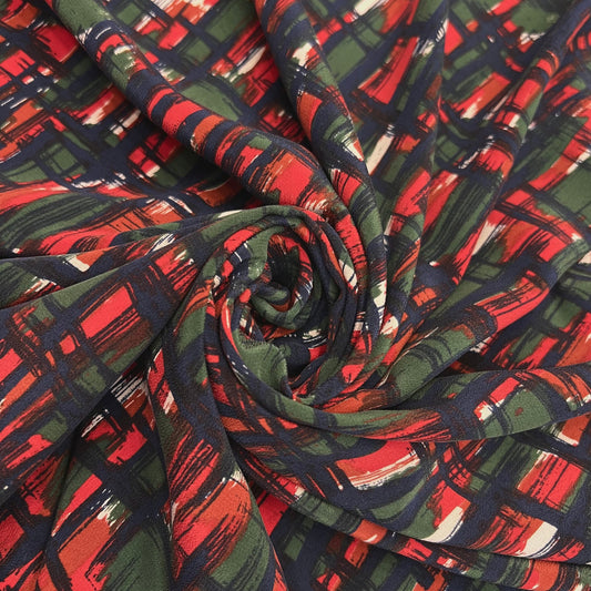 ALTHÉA: Crêpe de soie lavé imprimé peinture abstraite