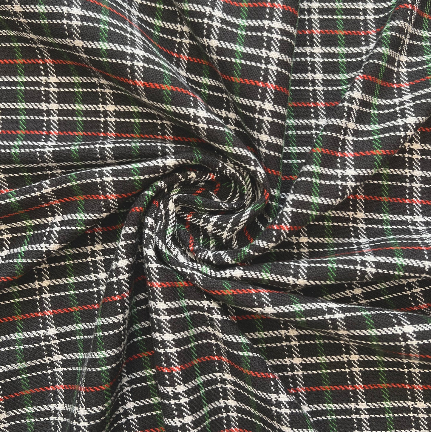 GABRIEL: Coton tissé à carreaux sur fond noir