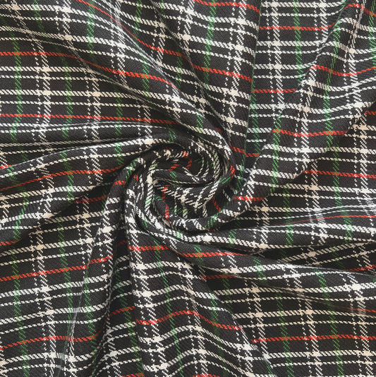 GABRIEL: Coton tissé à carreaux sur fond noir