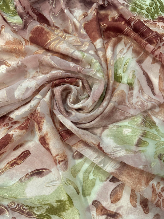 ABANA: Satin dévoré imprimé florale