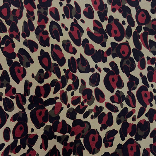 LYRA: Crêpe de soie lavé imprimé léopard moderne - Tiss'ART