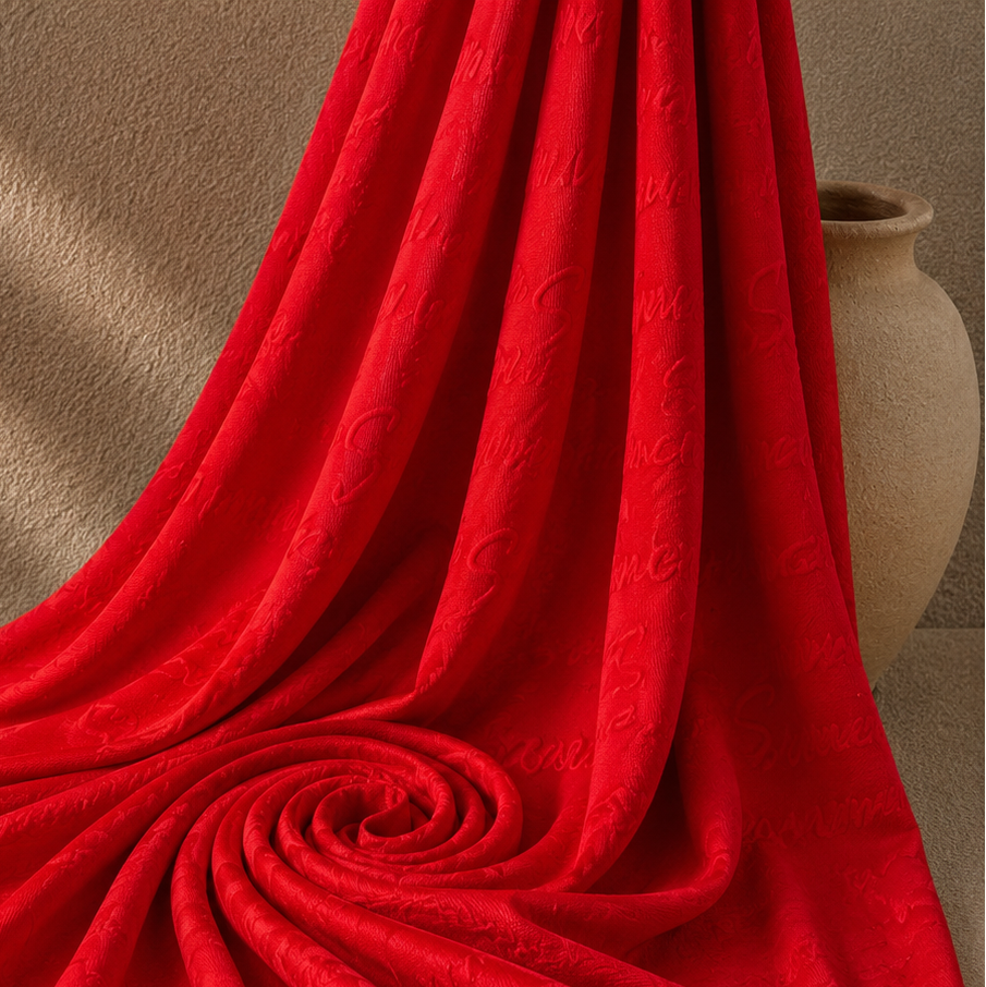 SUMMER: Maille Jacquard Rouge