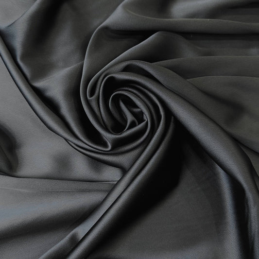 MINELI: Crepe viscose-poly lycra envers satin noir