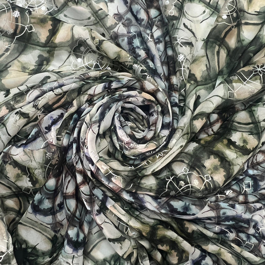 XYLIANE: Georgette imprimée effet aquarelle