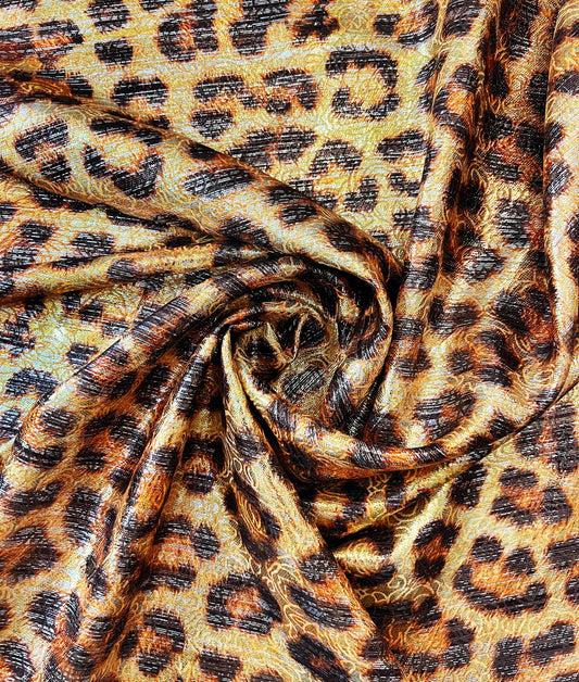 SELVAGGIA: Tissus lamé imprimé léopard