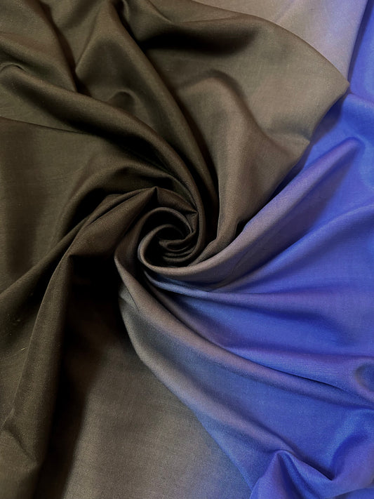 ABIBO: Soie sauvage dégradée bleu et noir