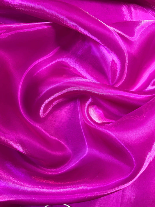 AQUA: Organza cristal effet liquide rose violacé