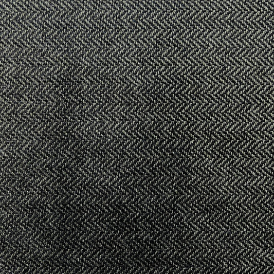 HUGO: Tissu motif chevron olive/noir pure laine