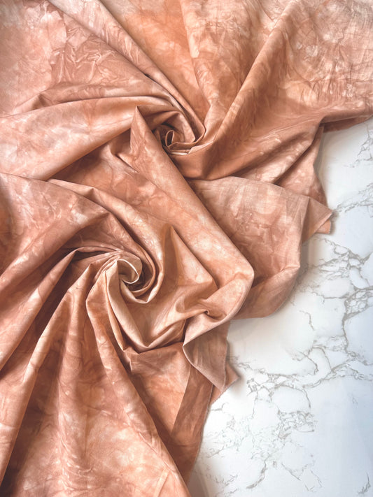 FRANCIS: Popeline de coton française tie and die - nuance nude