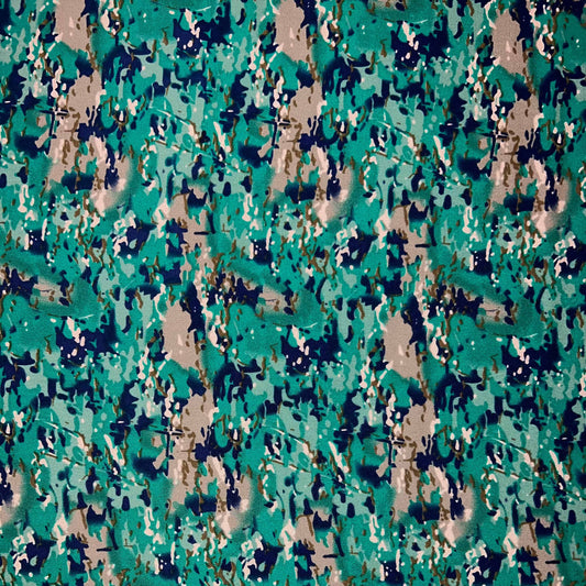 CAMÉLIA: Crêpe de soie strech imprimé éclat de peinture - Tiss'ART