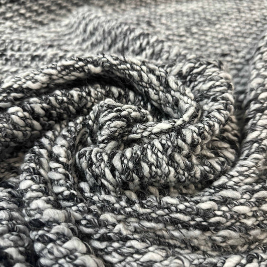 MILEYDI: Laine tricot chiné noir et blanc