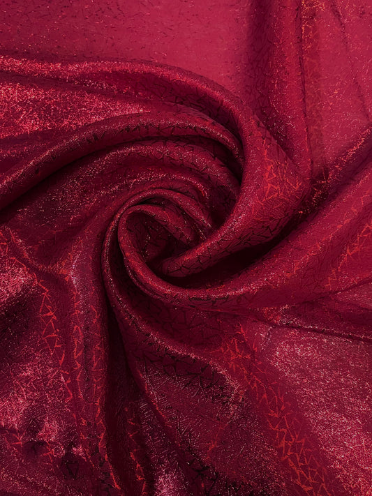 GIANNA: Jacquard lamé rose profond