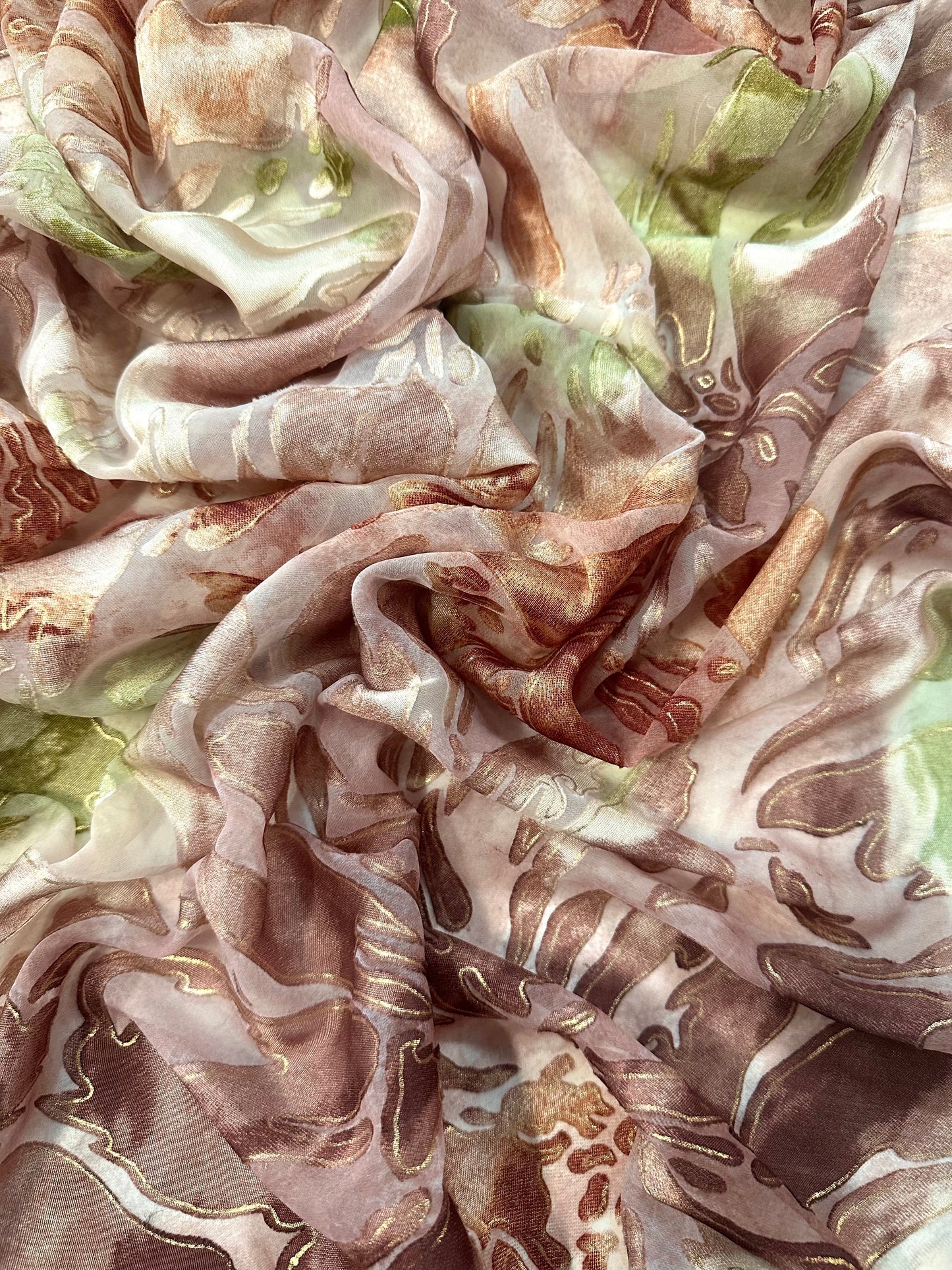 ABANA: Satin dévoré imprimé florale