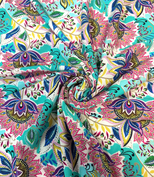 IVA: Popeline de viscose imprimé floral