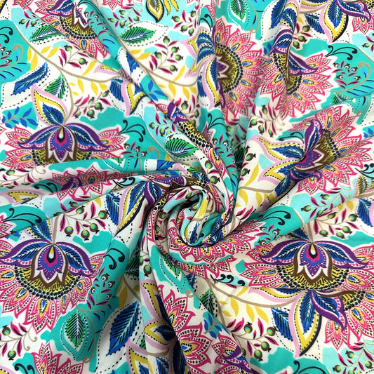 IVA: Popeline de viscose imprimé floral