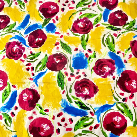 VIVANTIA: Popeline de coton effet peinture à la main