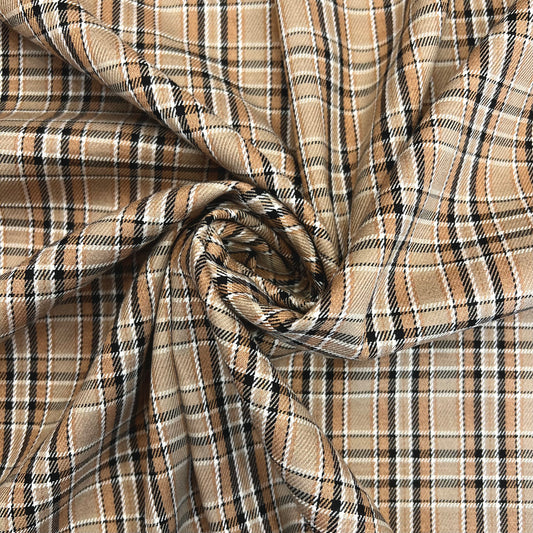 ELARA: Tissu coton toile tissé motif tartan écossais