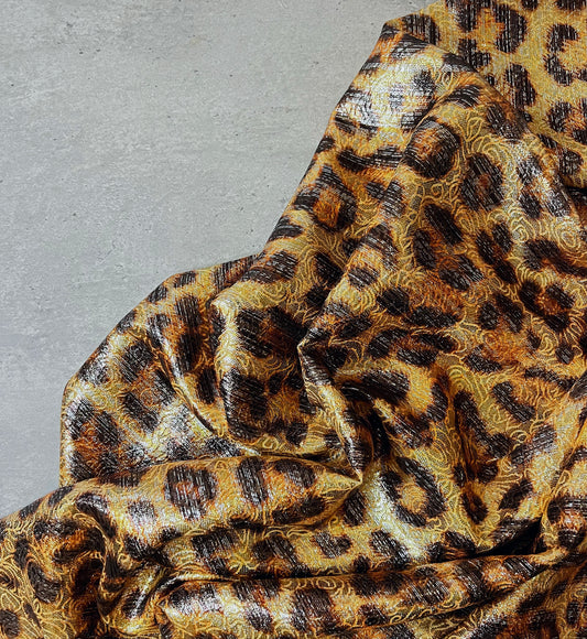 SELVAGGIA: Tissus lamé imprimé léopard