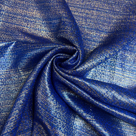 BLUTCHI: Tissu bleu roi profond rehaussé de reflets métalliques