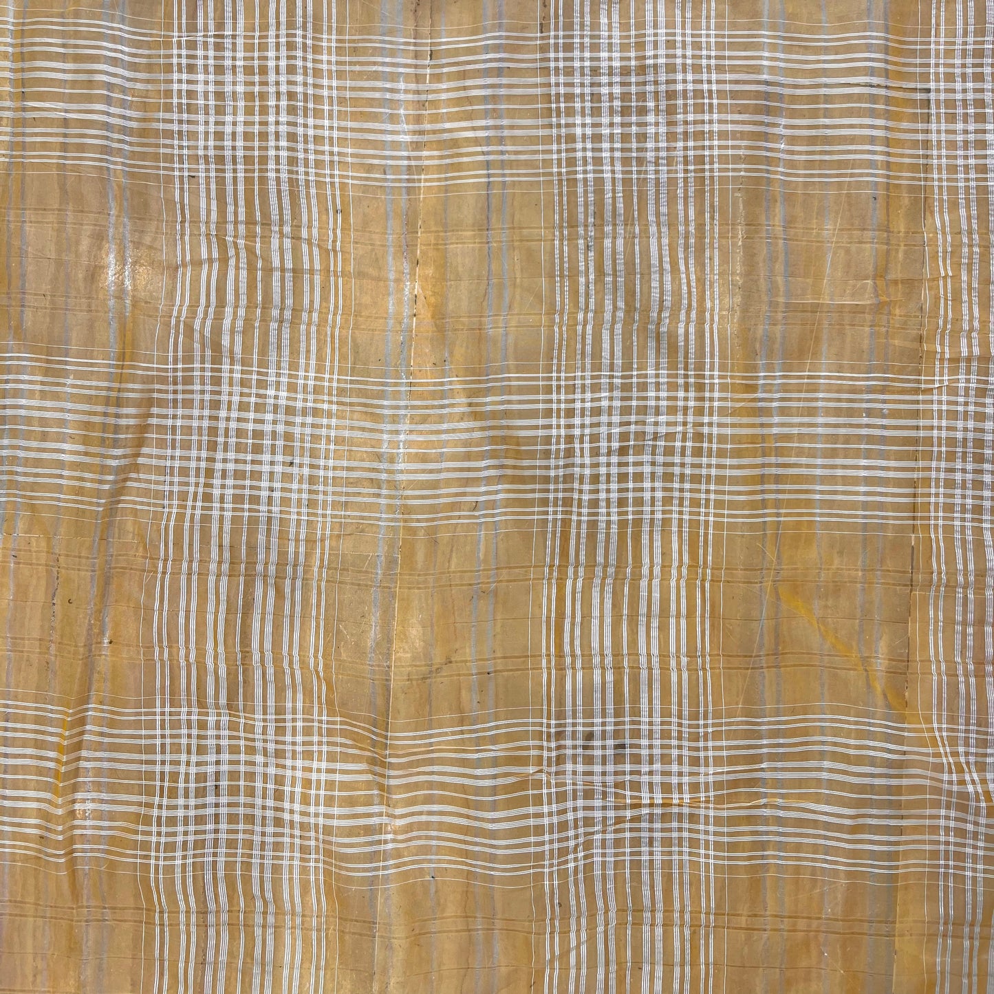 ÉMILE: Organza soie Vintage changeant couleur abricot et carreaux blancs