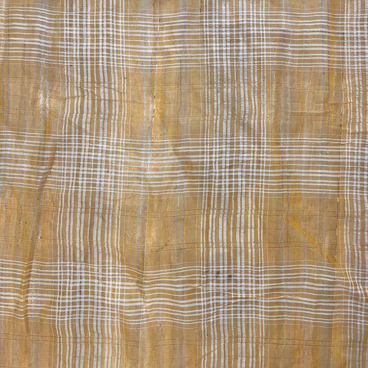 ÉMILE: Organza soie Vintage changeant couleur abricot et carreaux blancs