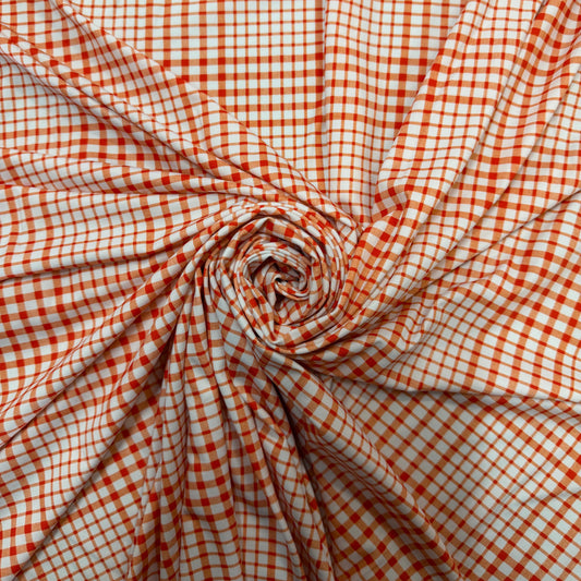 LARA : Maille imprimé damier orange