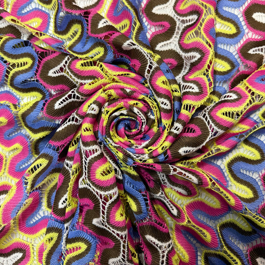 MAÏNA : Maille tissé jacquard ajourée