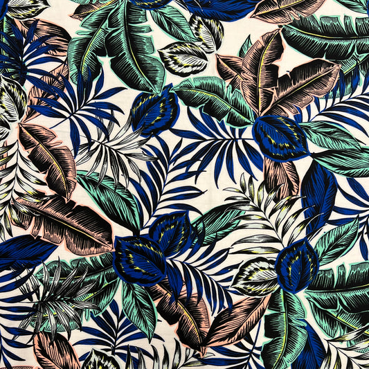 ISIS: Tencel imprimé végétal sur fond blanc