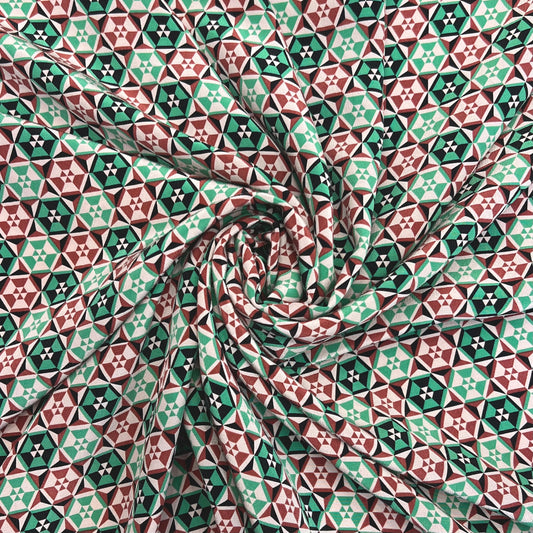 GAËLLE: Crepe de soie lavé imprimé géométrique