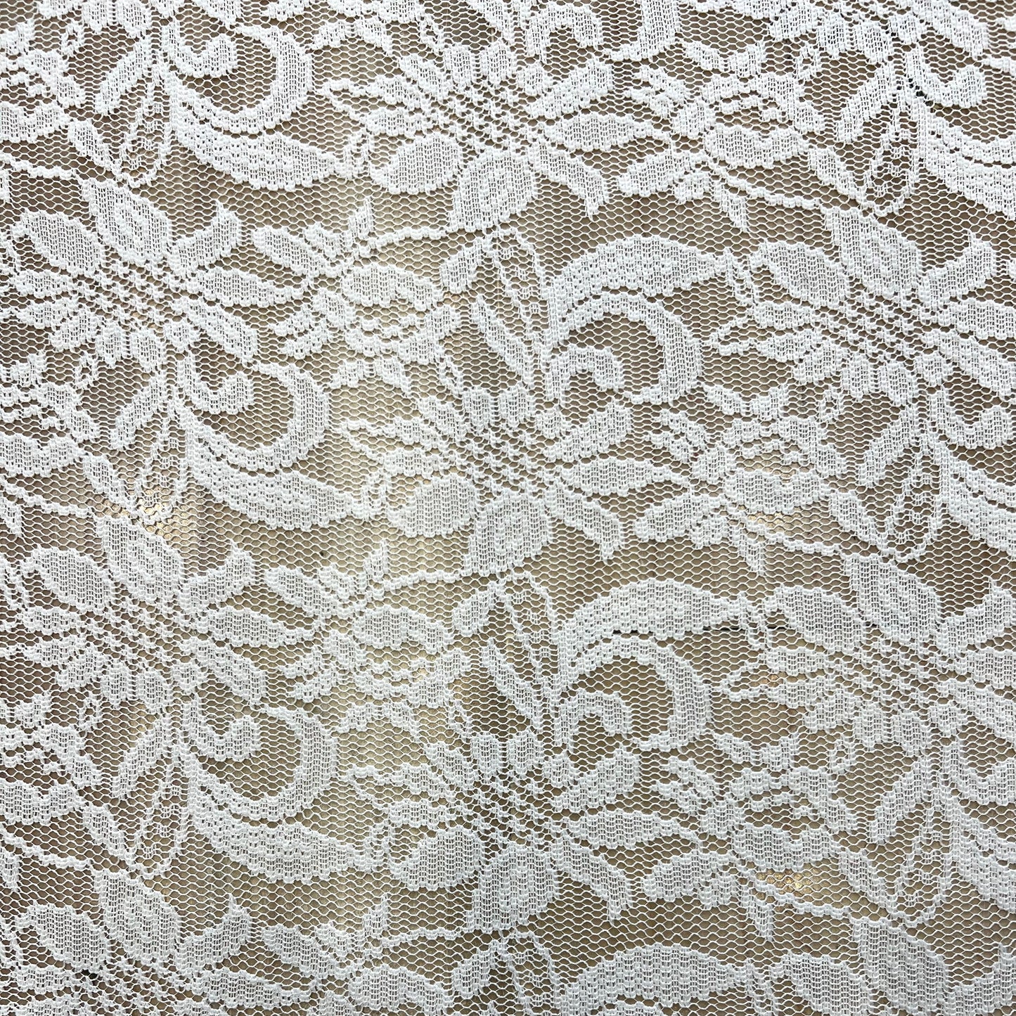 PAULINE: Dentelle stretch florale écrue