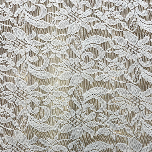 PAULINE: Dentelle stretch florale écrue