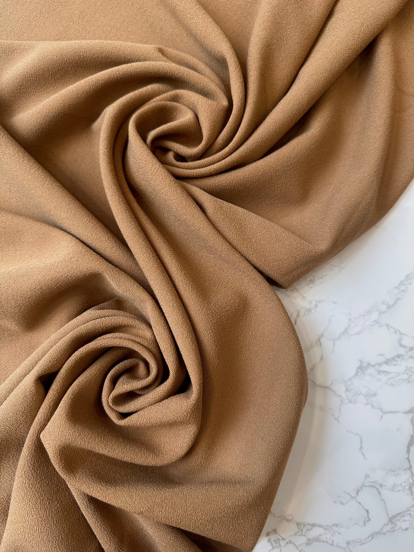 MICHEL: Double crêpe gros grain strech - caramel