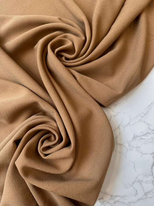 MICHEL: Double crêpe gros grain strech - caramel