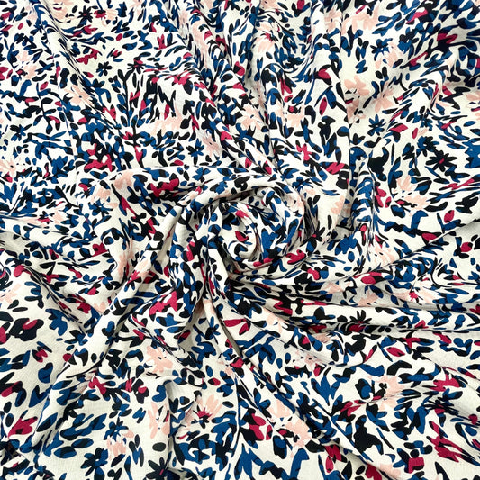 DORIA: Crepe viscose imprimé aux petites touches colorées