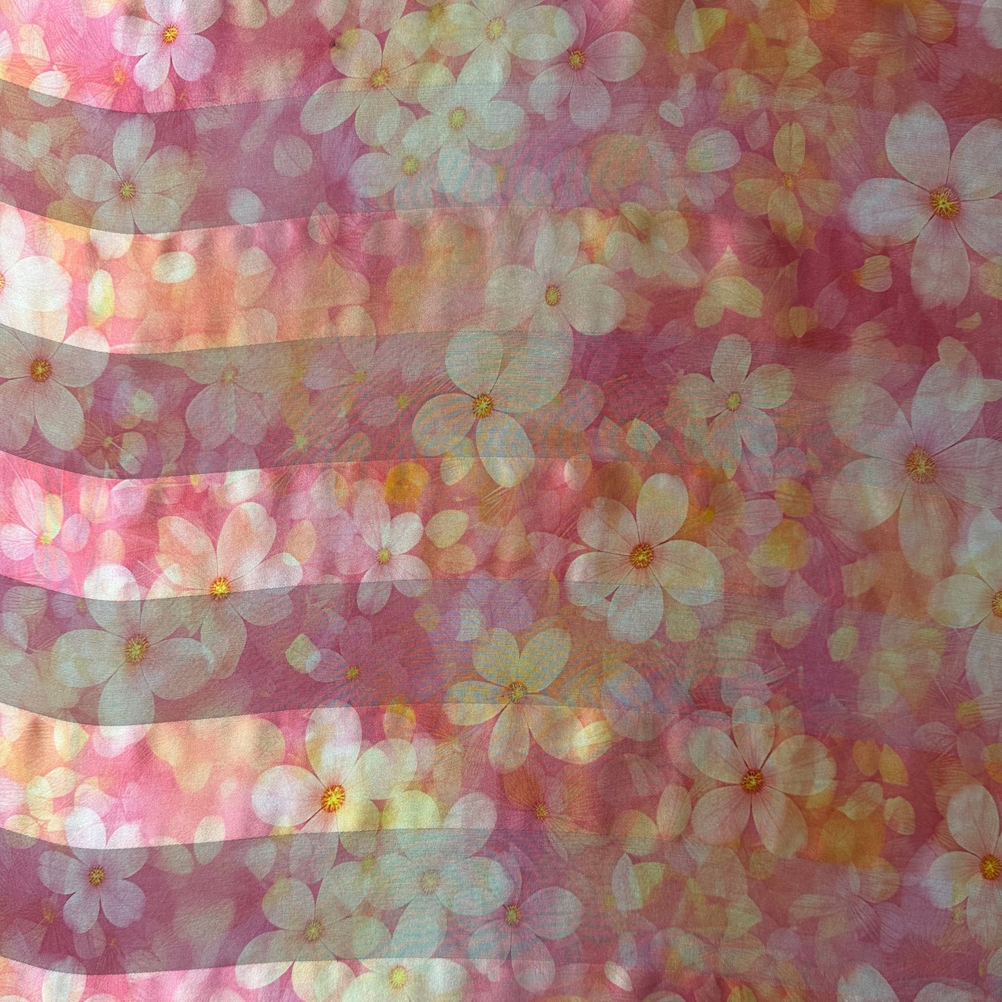 SAKURA : Bande satin imprimé floral Sakura