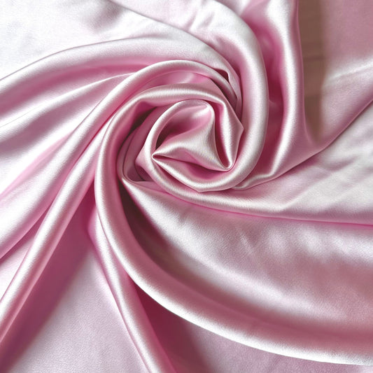 MINELI: Crepe viscose-poly lycra envers satin rose dragée