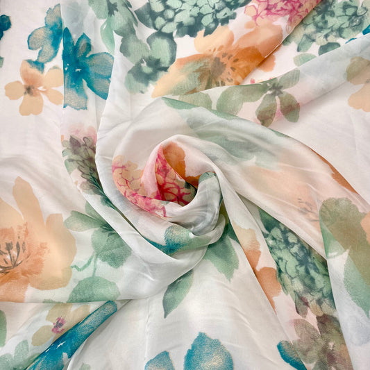 AIKO: Estampado floral de algodón y seda