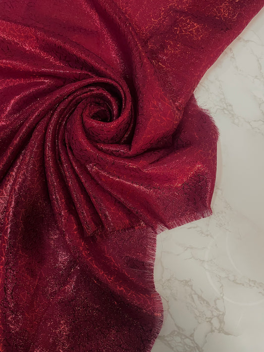 GIANNA: Jacquard lamé rose profond