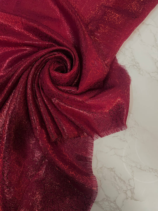 GIANNA: Jacquard lamé rose profond