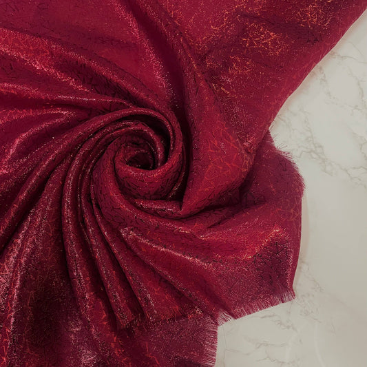 GIANNA: Jacquard lamé rose profond
