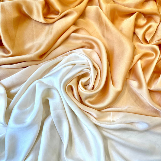 AIKO: Satin dégradé effet lavé nuance orange royal - champagne