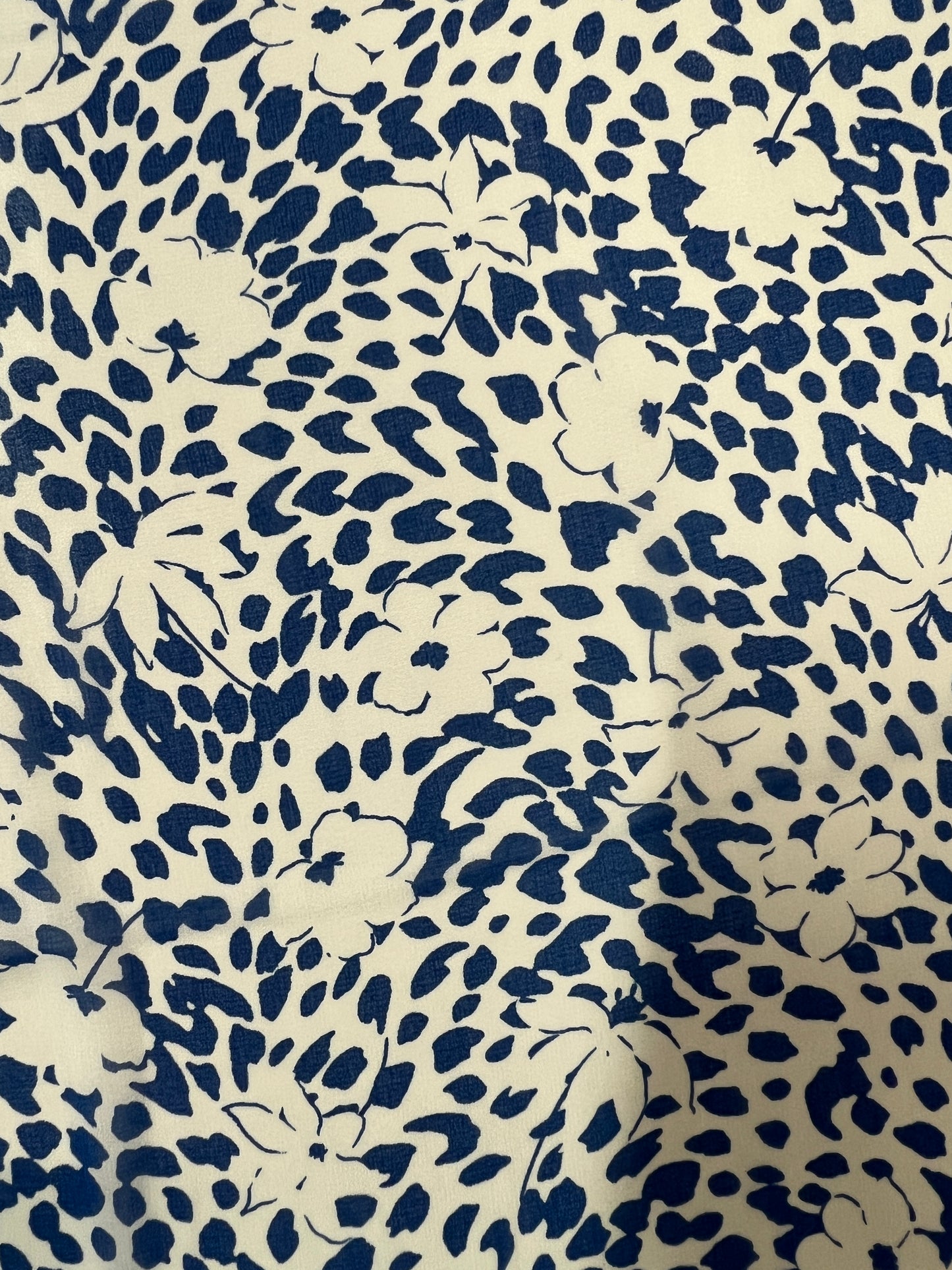 COUPON : CRÊPE GEORGETTE à fleure bleu