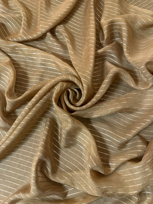 KANYO: Mousseline de soie rayures dorées