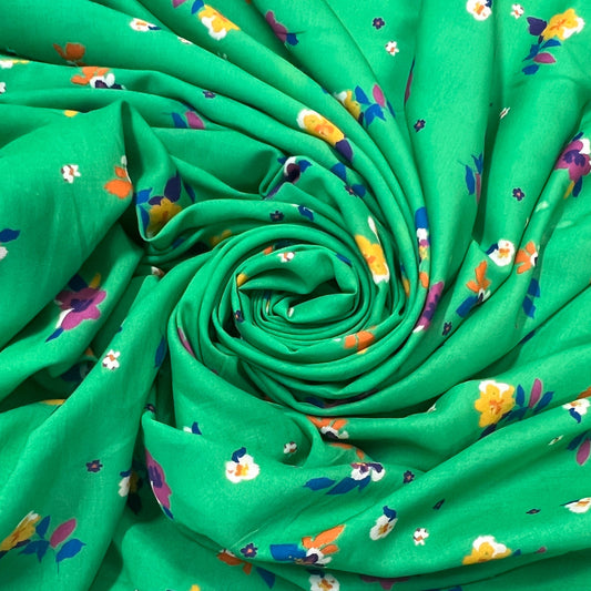 LYSEA: Popeline viscose imprimé fleurs printanières