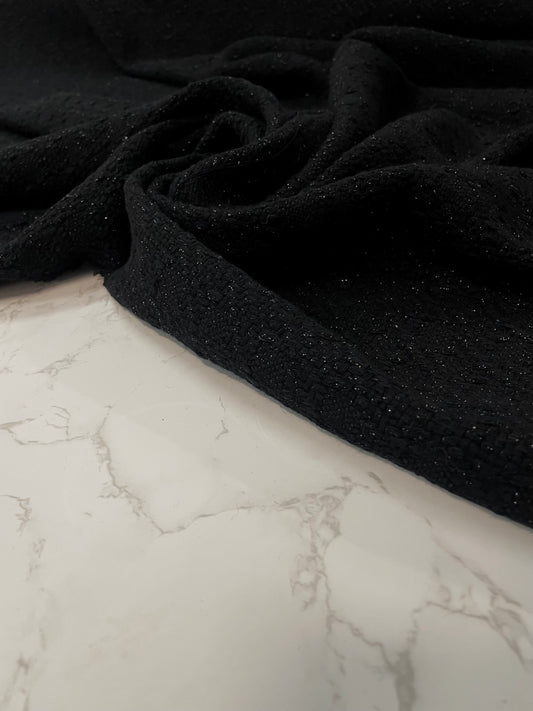VANAHA: Tweed coton lurex noir