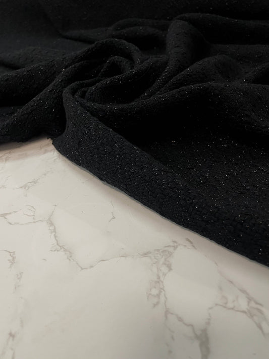 VANAHA: Tweed coton lurex noir