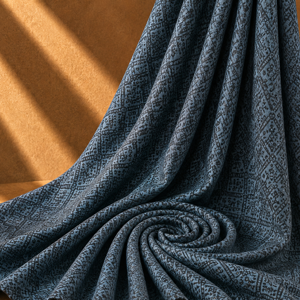 OMARA: Drap de viscose imprimé ethnique