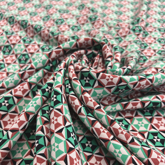 GAËLLE: Crepe de soie lavé imprimé géométrique