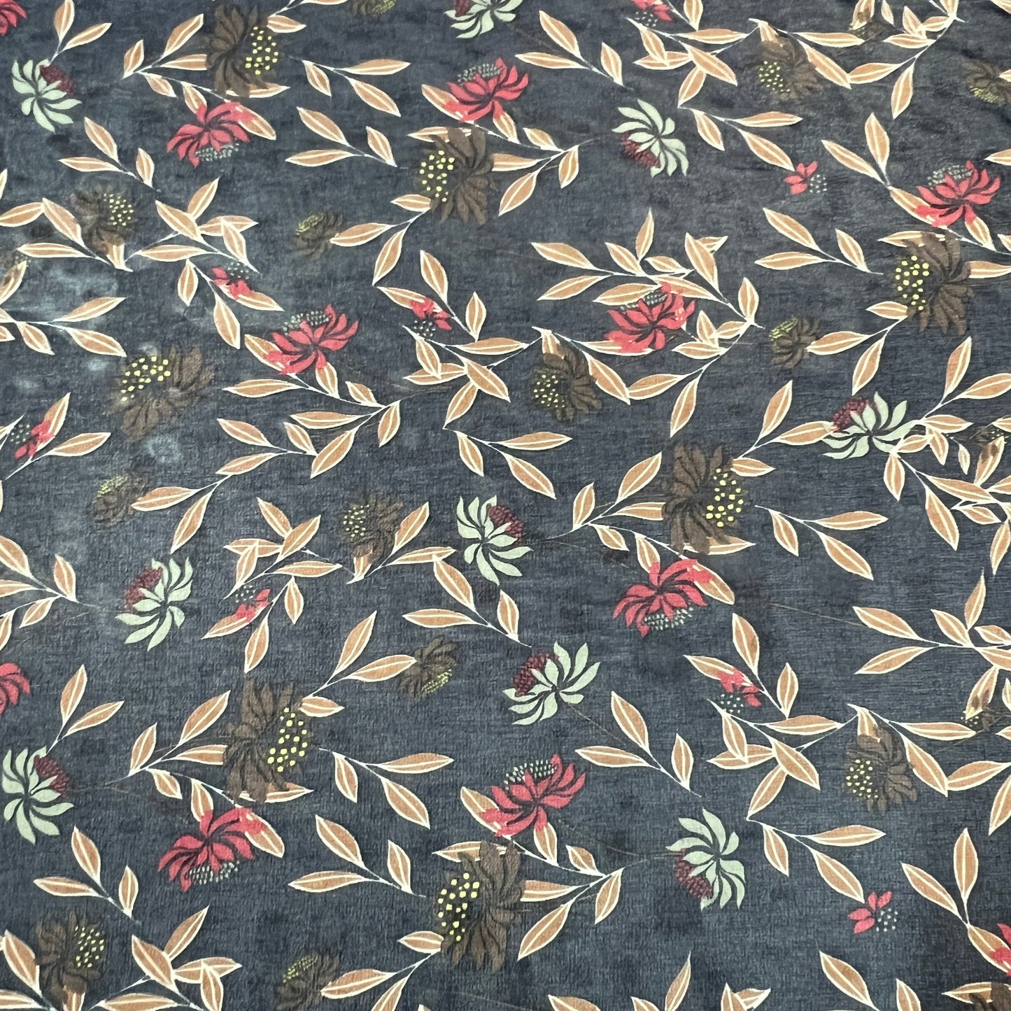 Héra : Mousseline feuillage floral vintage